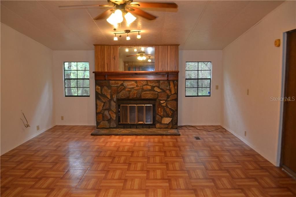 Living room with fireplace