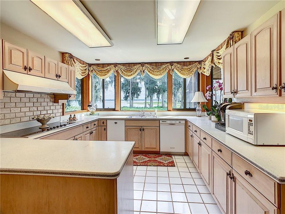 Kitchen with View of Lake