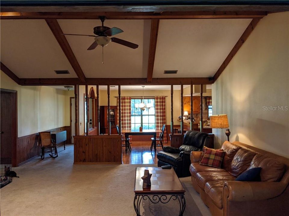 Living room looking at dining room