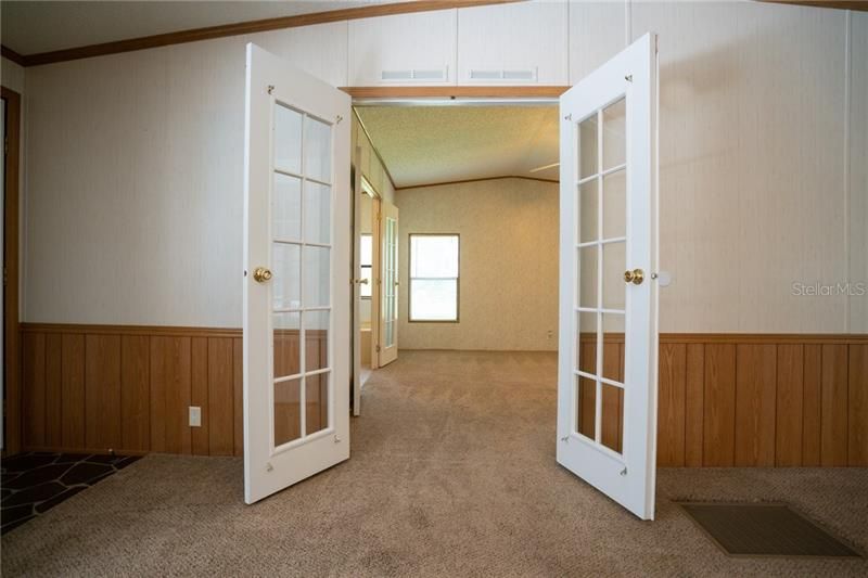 Master bedroom french doors