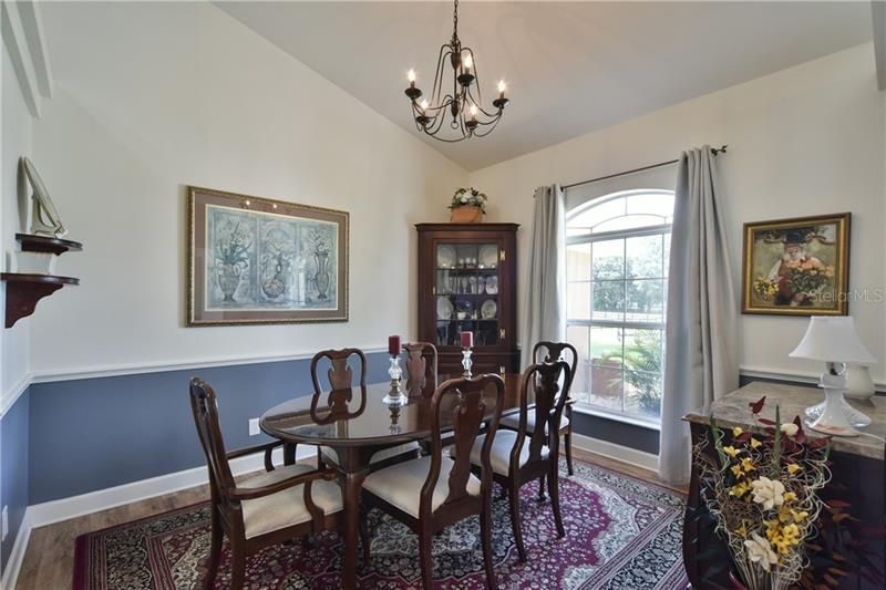 Formal dining room, chair rails