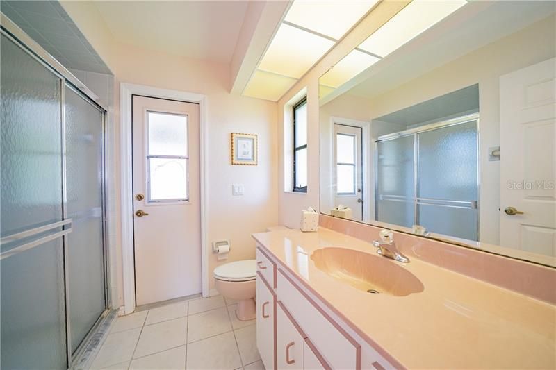 Master Bath with access to the Lanai and pool