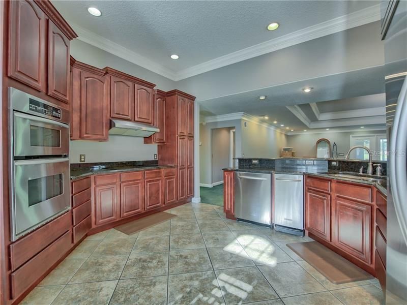 ALL STAINLESS APPLIANCES INCLUDING CONVECTION OVEN, BUILT-IN MICROWAVE, DISHWASHER AND TRASH COMPACTOR