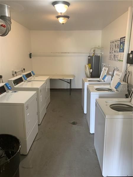 The laundry center has modern, clean equipment and it is only a few steps from your door.