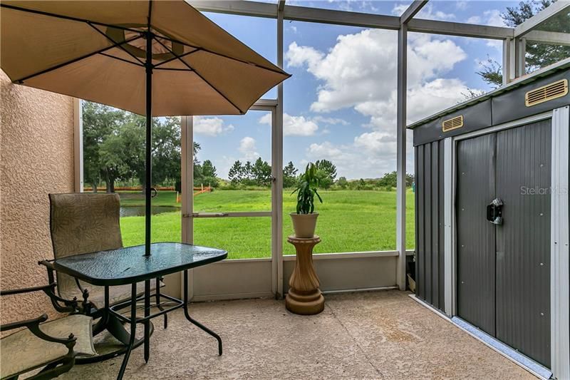 Screened in Patio with Pond View