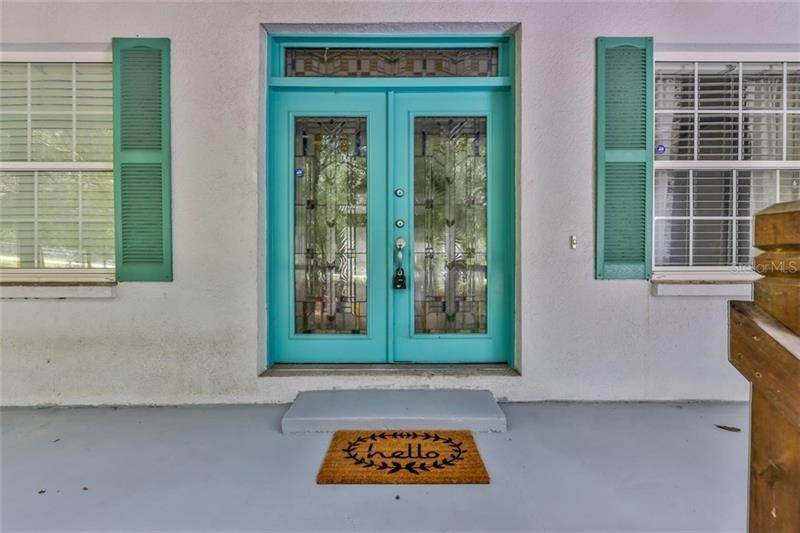 Beveled Glass Double Door Entry