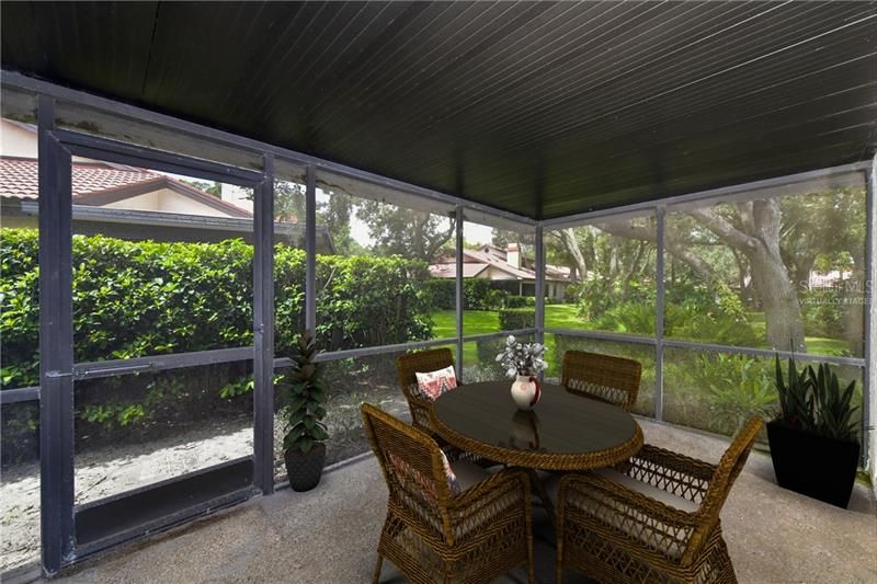 Virtually staged screened lanai