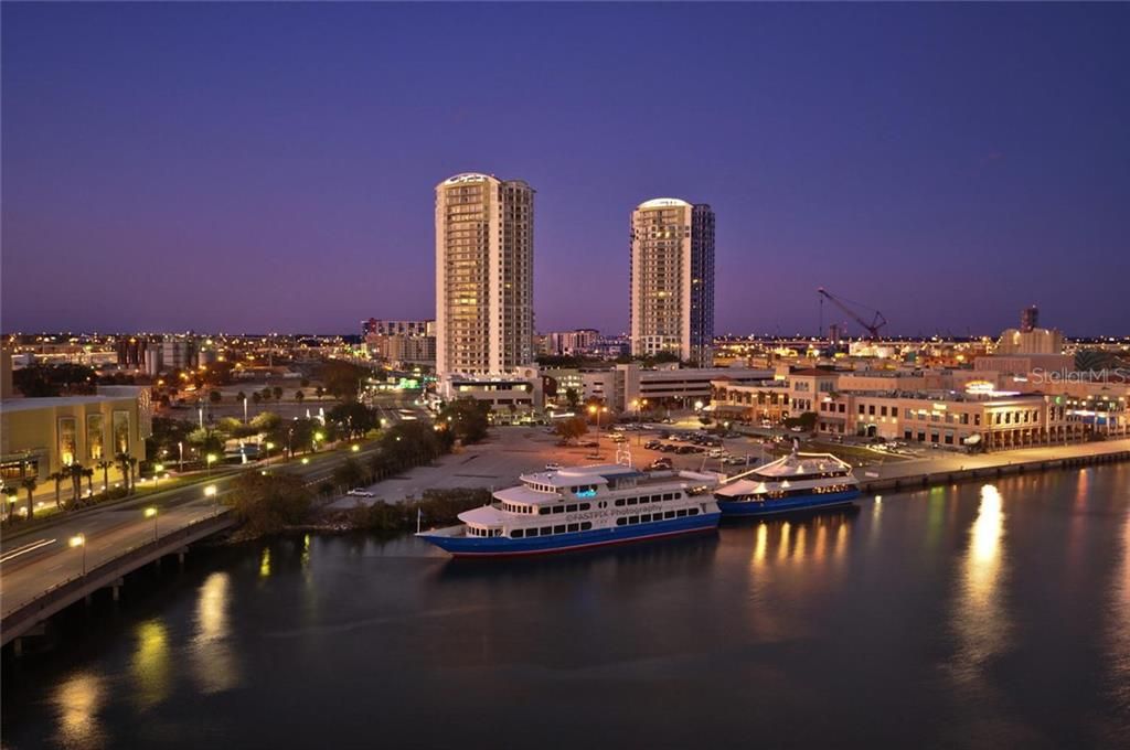 TOWERS OF CHANNELSIDE AT DUSK