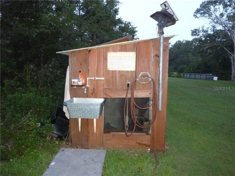 Water Well system protected from the elements .. handy outdoor wash station