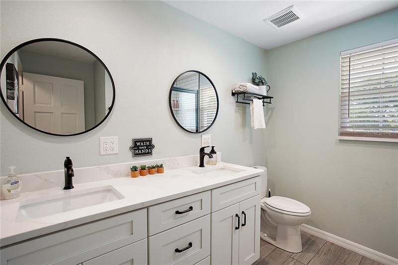 Guest Bathroom with Double Sinks