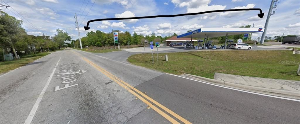 SHOWS PROPERTY BEHIND THE CHEVRON - FACES BOTH CLINTON AVE. AND FORT KING RD.