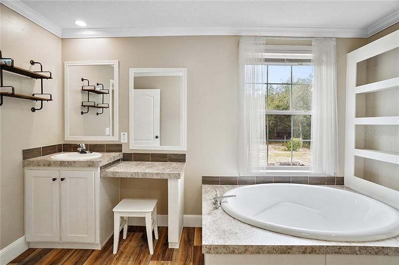 Garden Tub overlooking Fire Pit