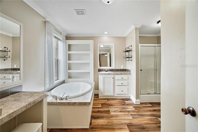 His & Her Sinks w/ Garden Tub & Separate Shower