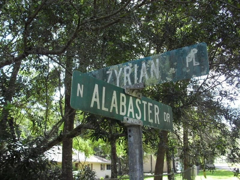 Alabaster Dr & Zyrian Pl Sign