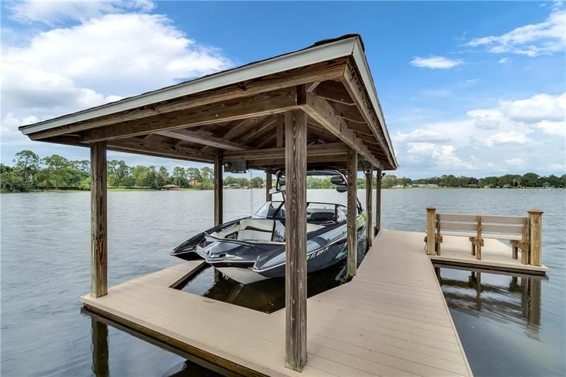 Dock can easily accommodate a 23' Boat or any other craft