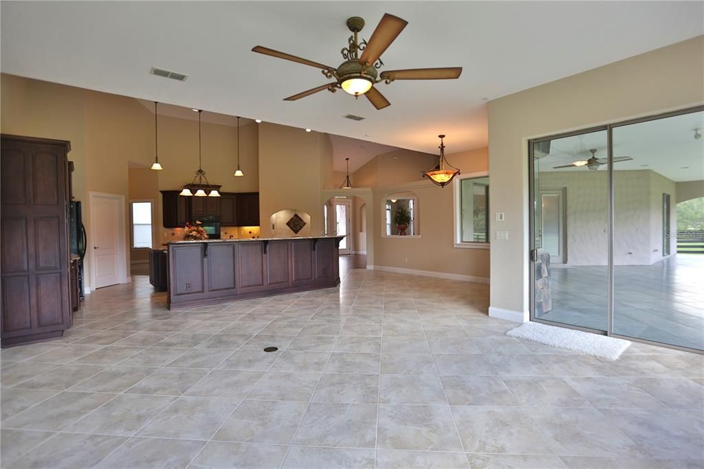 Family room open to kitchen