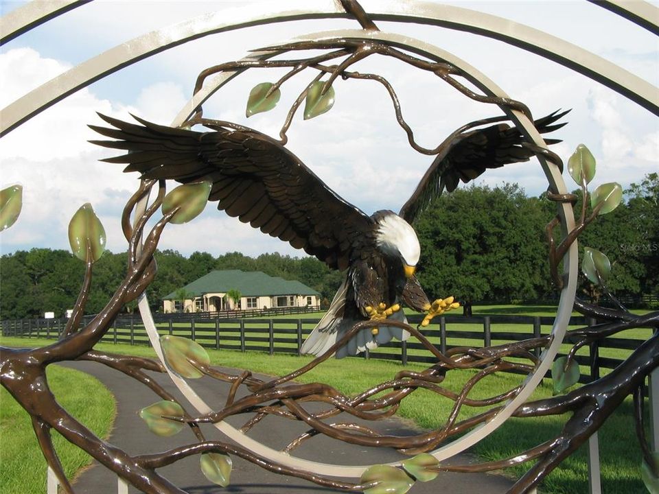 Detailed view of front gate