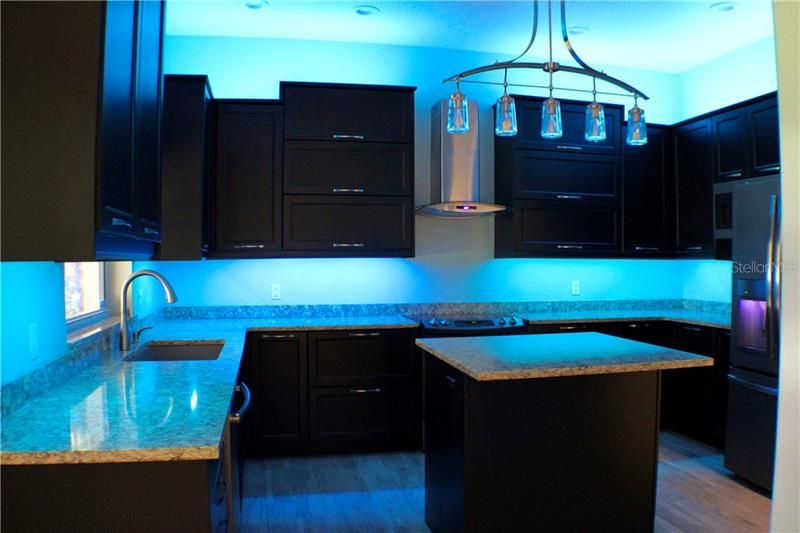 Kitchen, Multi-Colored mood lighting