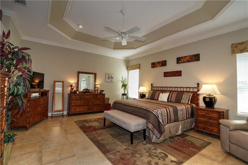 HUGE MASTER BEDROOM WITH LOVELY TRAY CEILING