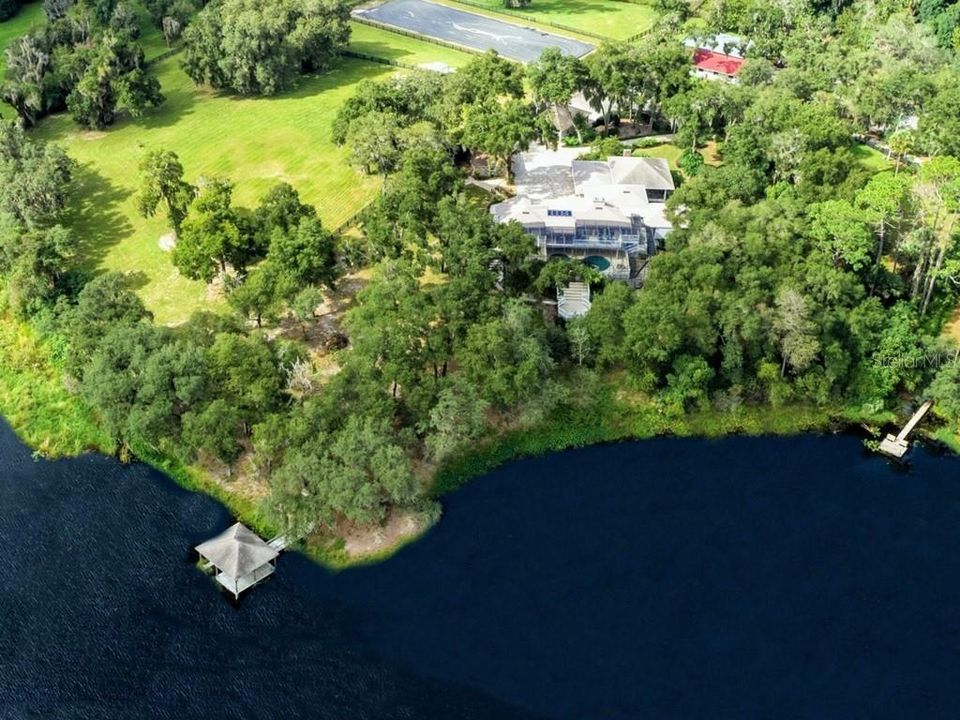 Aerial of approximately 14 acres on two separate parcels and 769 feet of direct frontage on beautiful Lake Seneca.