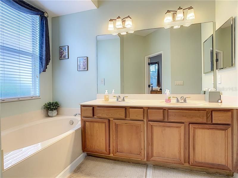 Master bath - recently updated with new tile, light fixtures and paint