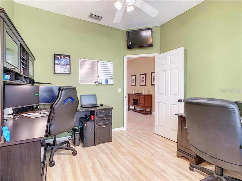 Large office in the front of the home - away from the rest of the living area.  (TV stays with the house)