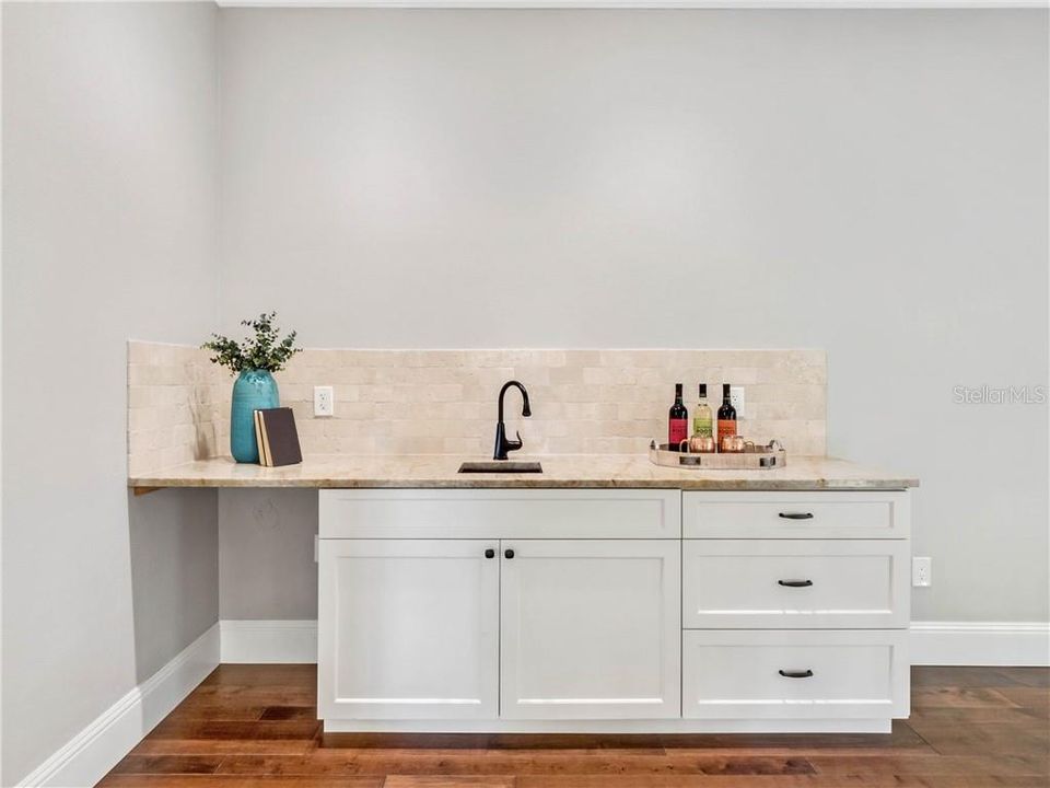 wet bar out side the media/bonus room