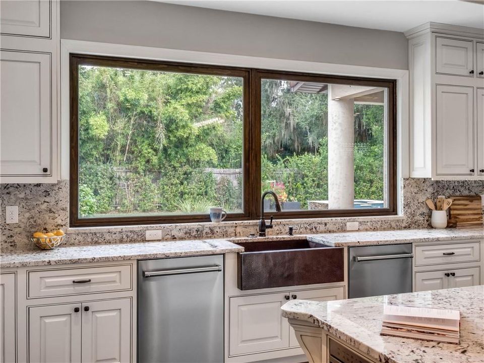 Double dishwashers and farm house copper sink