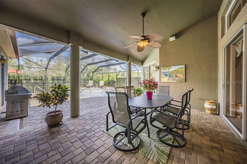 Covered lanai with ceiling fan