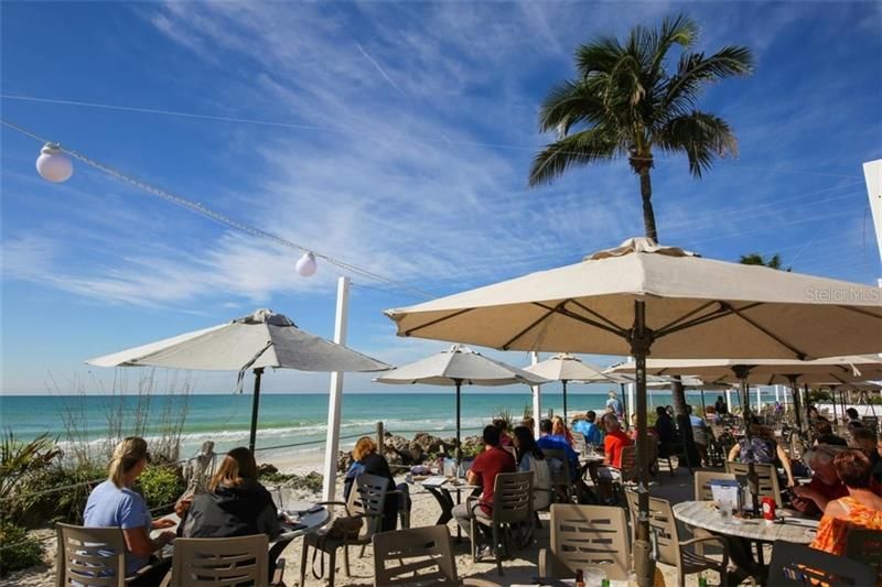 Outside dining options where you can eat and sip with your toes in the sand!