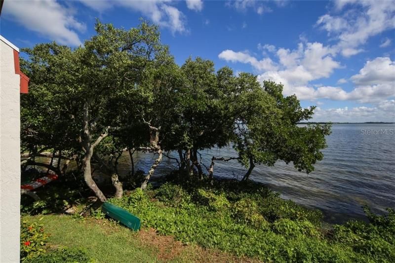 Views from the balcony to the north of the bay.  There is kayak and canoe storage and launch.