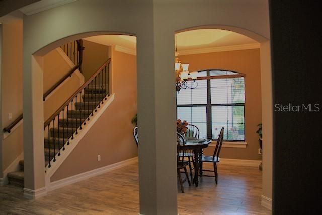 Formal Dining Room and Stairs to Bonus Room