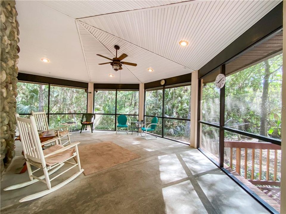 Large and Open Back Screened in Porch