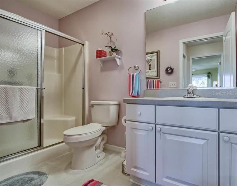 GUEST BATH WITH WALK-IN SHOWER.