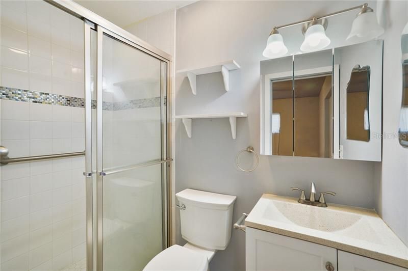 simple elegant owners bathroom
