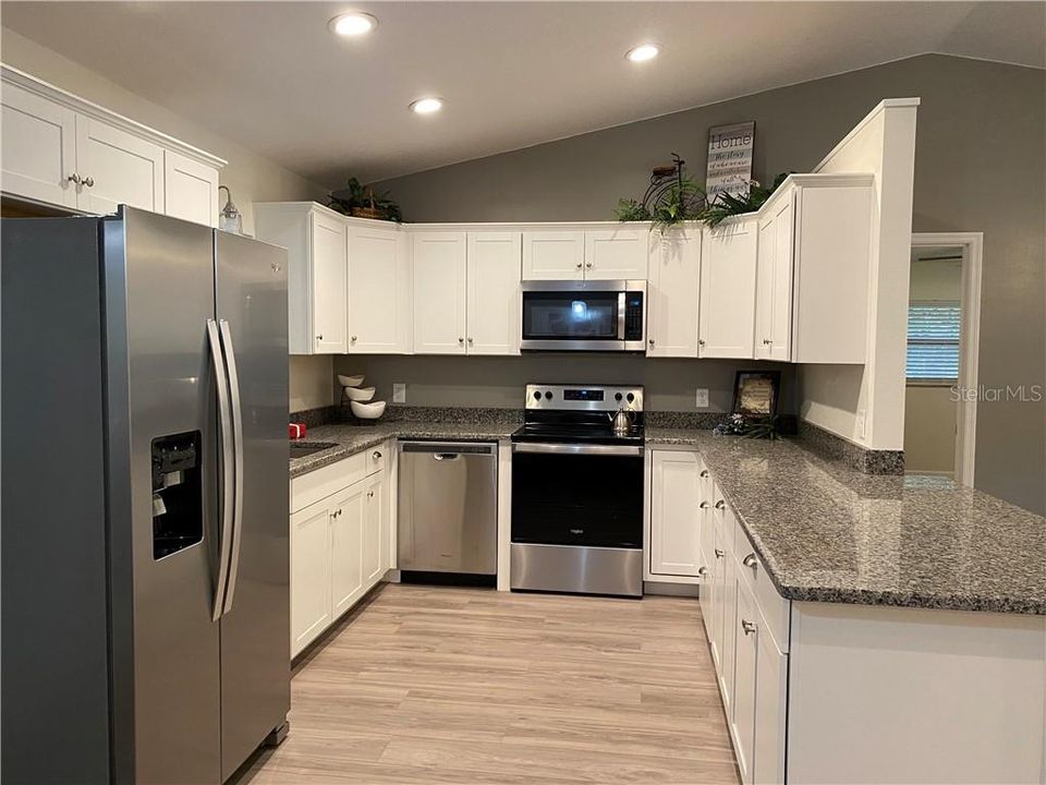 Kitchen, everything new here... Matching Stainless appliances, Granite counter-top, lots of counter space, crown molding above the cabinets, etc.