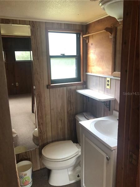 bathroom with shower in cottage