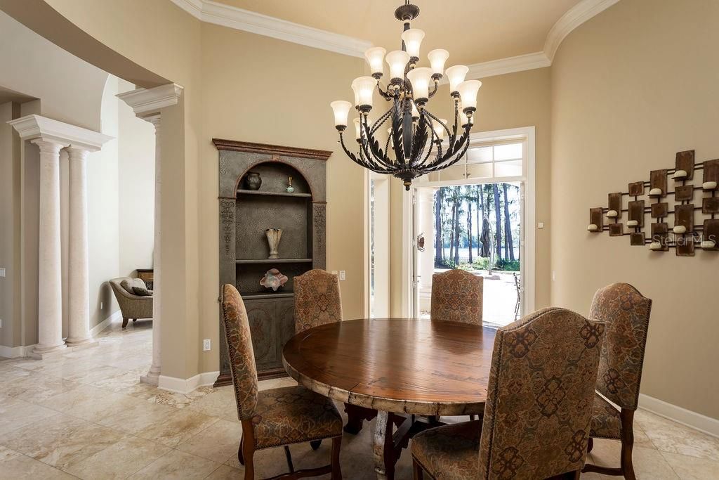 Formal Dining room with lake views