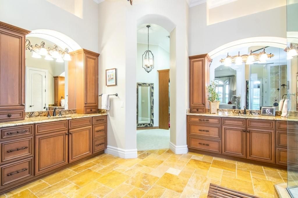 Vanities in Master Bath and Entry into Closet