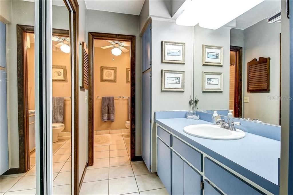 Master bathroom. Double sinks with large walk in closet