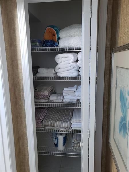 Linen closet in master bathroom
