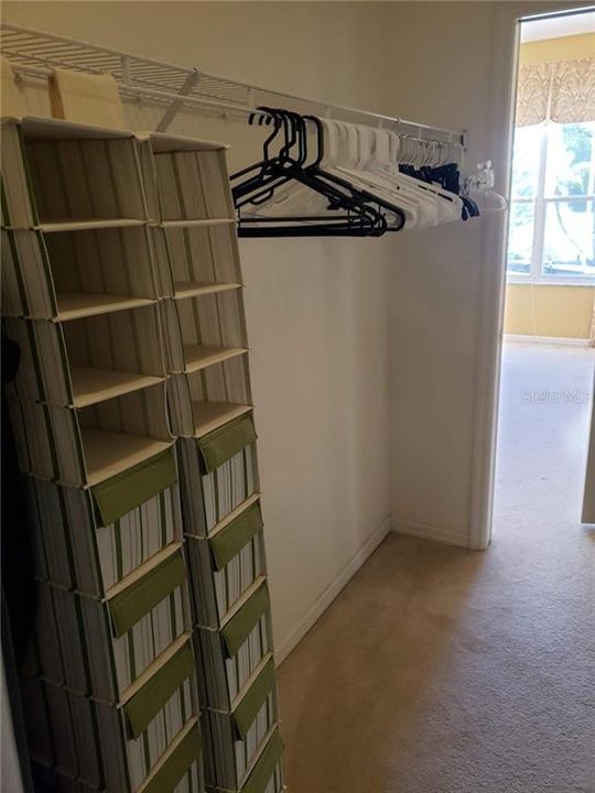 Walk-in closet in master bedroom