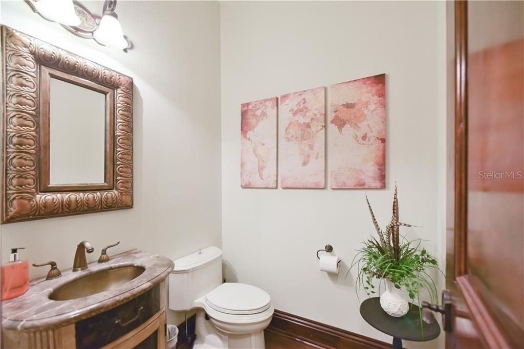 Second half bathroom, located downstairs. Perfect for guests.