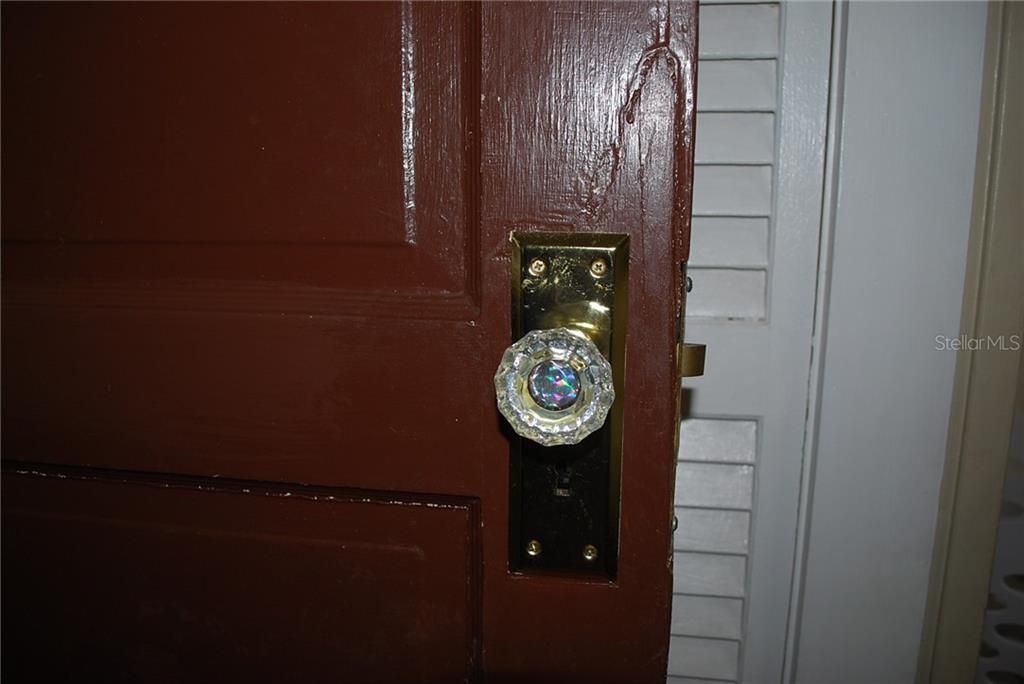 Most all interior doors have glass door knobs.