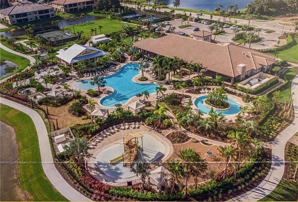 Resort amenities: Bahama bar/restaurant, 2-tennis cts, 4- pickle ball cts, heated pool, resistance pool, spa, kids aquatic playground, & nature trails