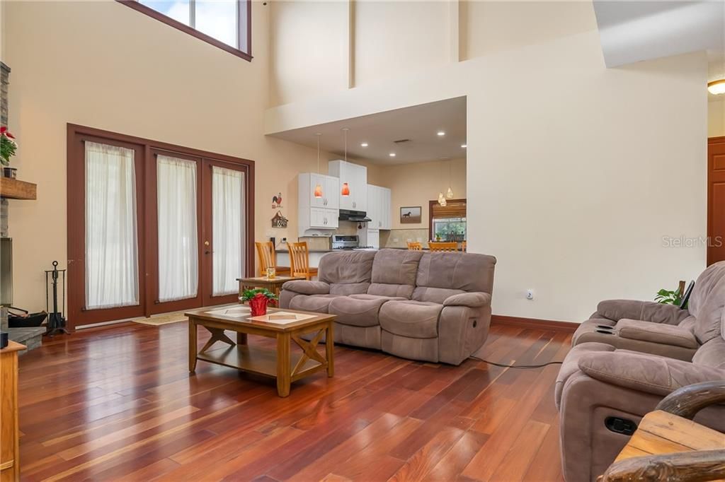 Soaring ceilings  with lots of extra natural lighting.   Beautiful space to call home.