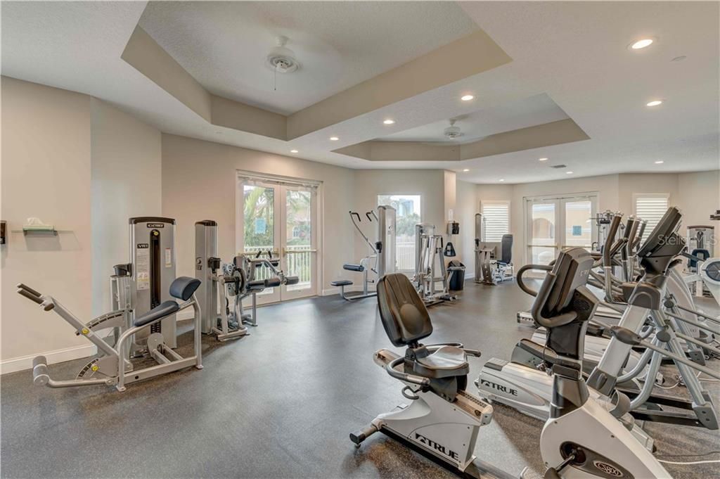 Well equipped fitness center.