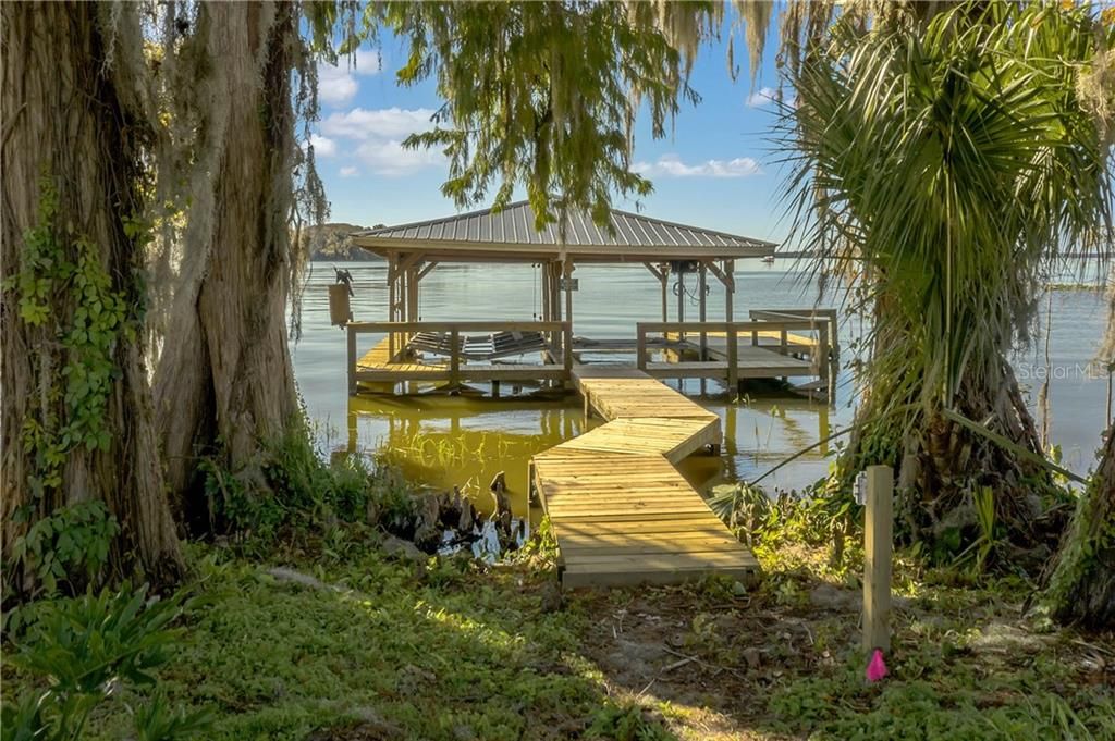 Dock with Covered Boathouse/ lift