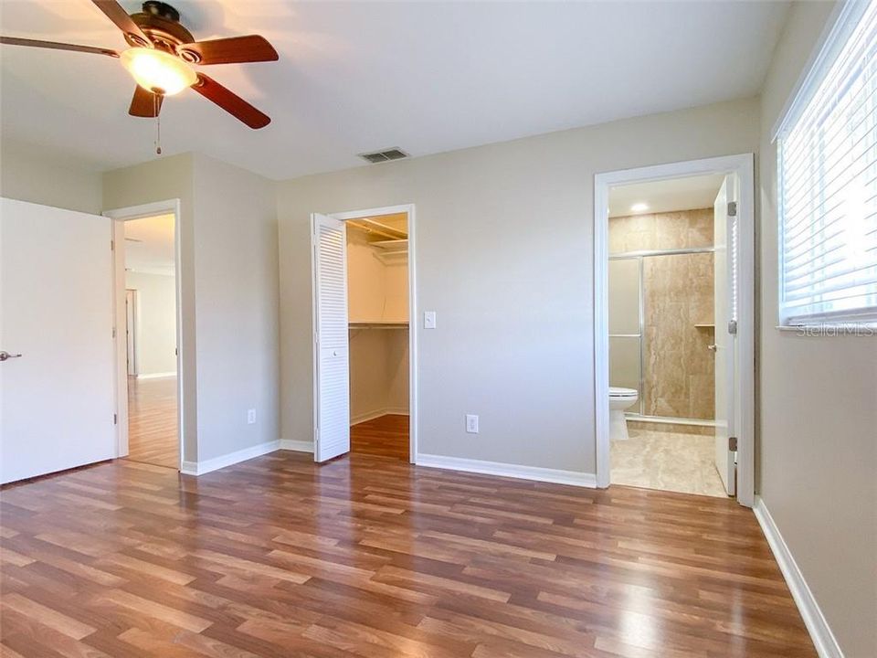 Master bedroom with walk in closet and ensuite