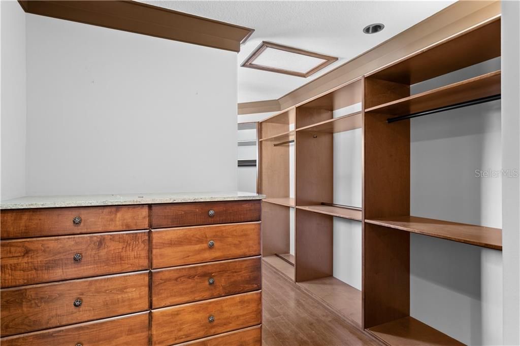 This master suite has two walk in closets and two individual shoe closets which are all quite large in size